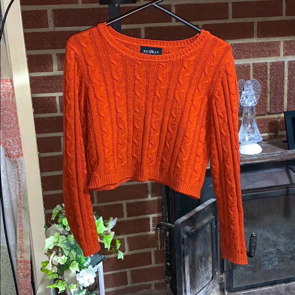 Orange crop top sweater